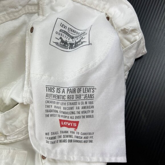 Vintage Levis 550 Men’s Relaxed Fit White Jeans size 36x32 Made in USA 90’s - Picture 5 of 10